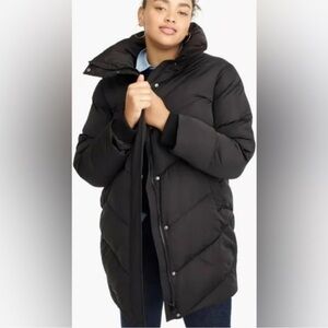 Universal Standard x J. Crew Chevron Puffer Quilted Coat